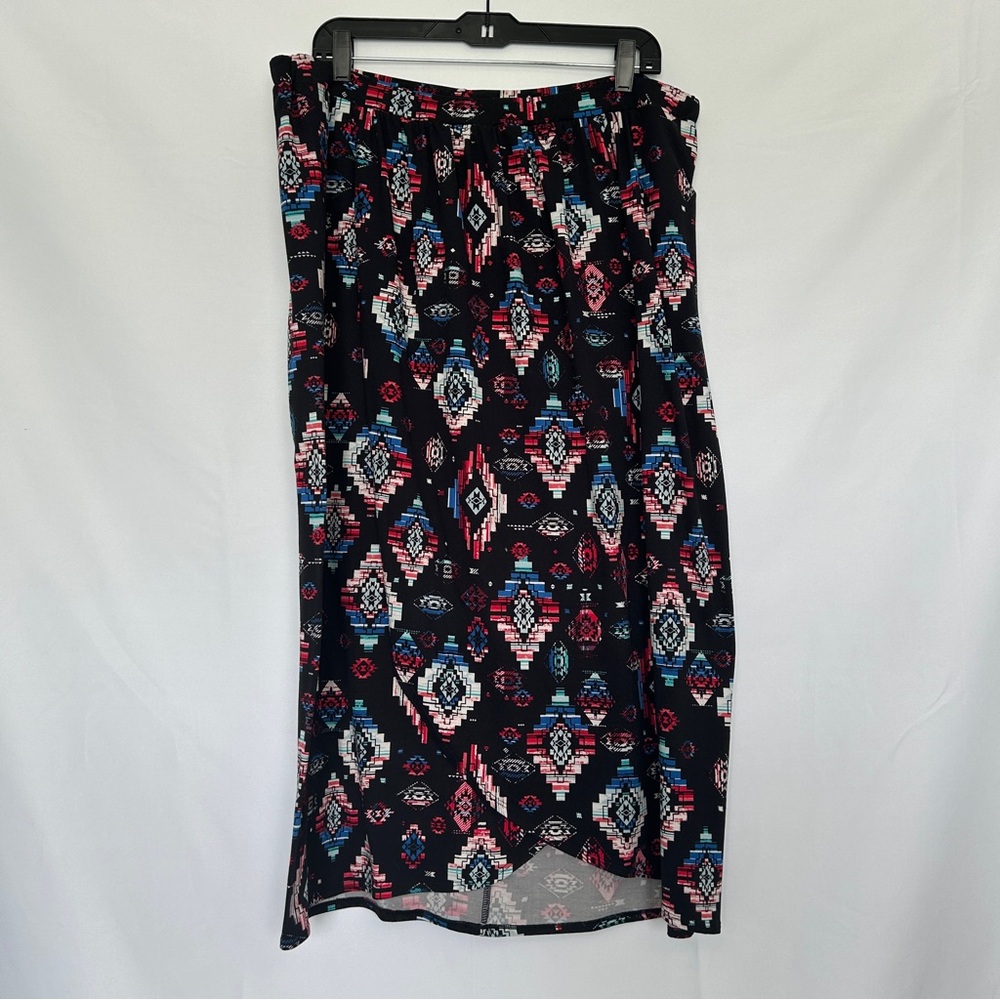 Bobbie‎ Brooks Black Aztec Print Skirt